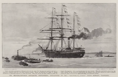 Spedizione antartica del signor Borchgrevink, partenza della Southern Cross da Hobart, Tasmania